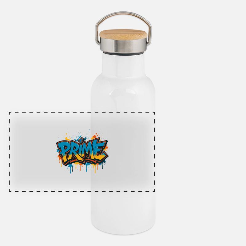 Prime Graffiti Neon Splash Panoramic Thermal Bottle with Bamboo Lid