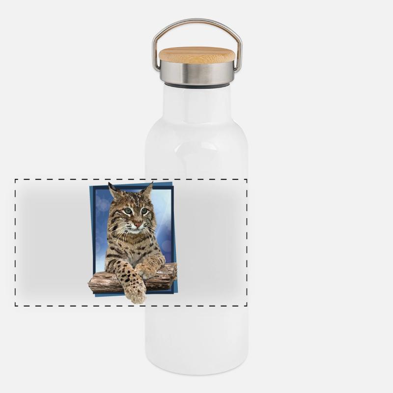 Luchs Panorama Thermosflasche mit Bambusdeckel