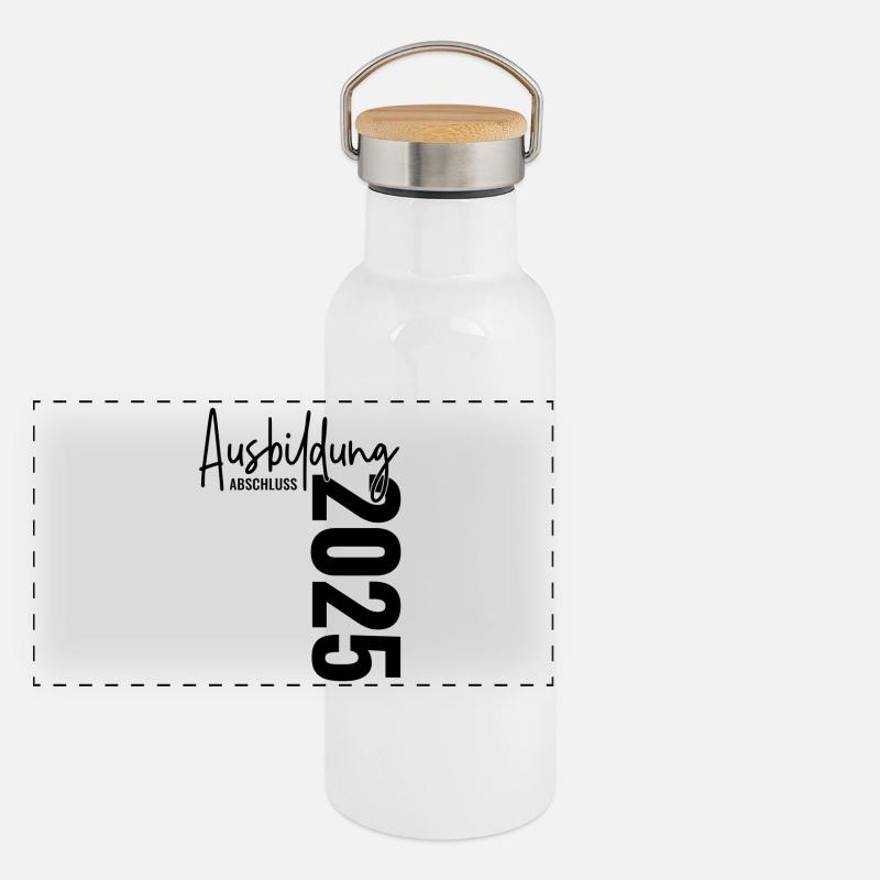 Ausbildung Abschluss 2025 Panorama Thermosflasche mit Bambusdeckel