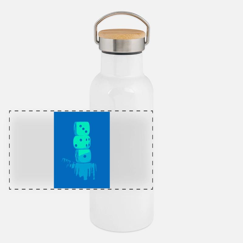 Cotes empilées – Dés Gourde isotherme avec bouchon en bambou