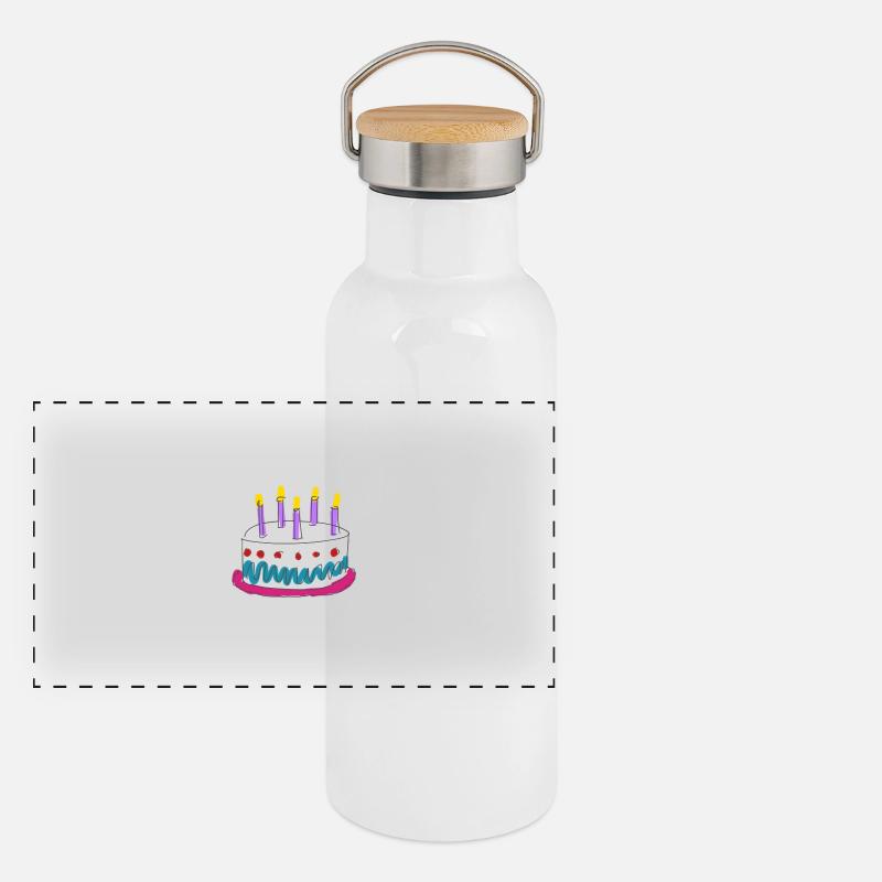 Torte Panorama Thermosflasche mit Bambusdeckel