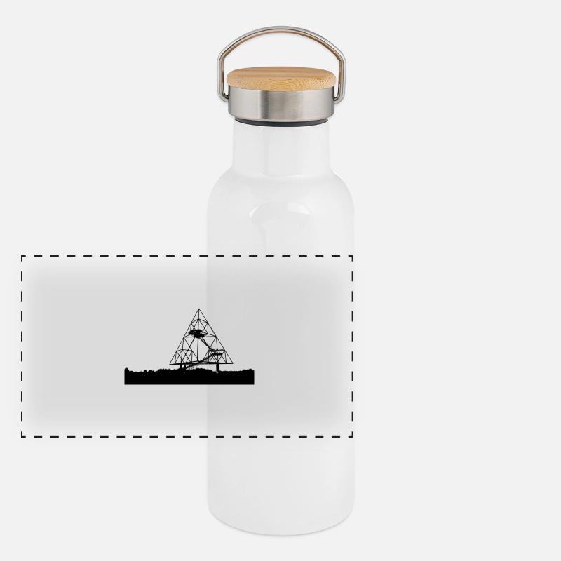 Bottrop Tetraeder Panorama Thermosflasche mit Bambusdeckel