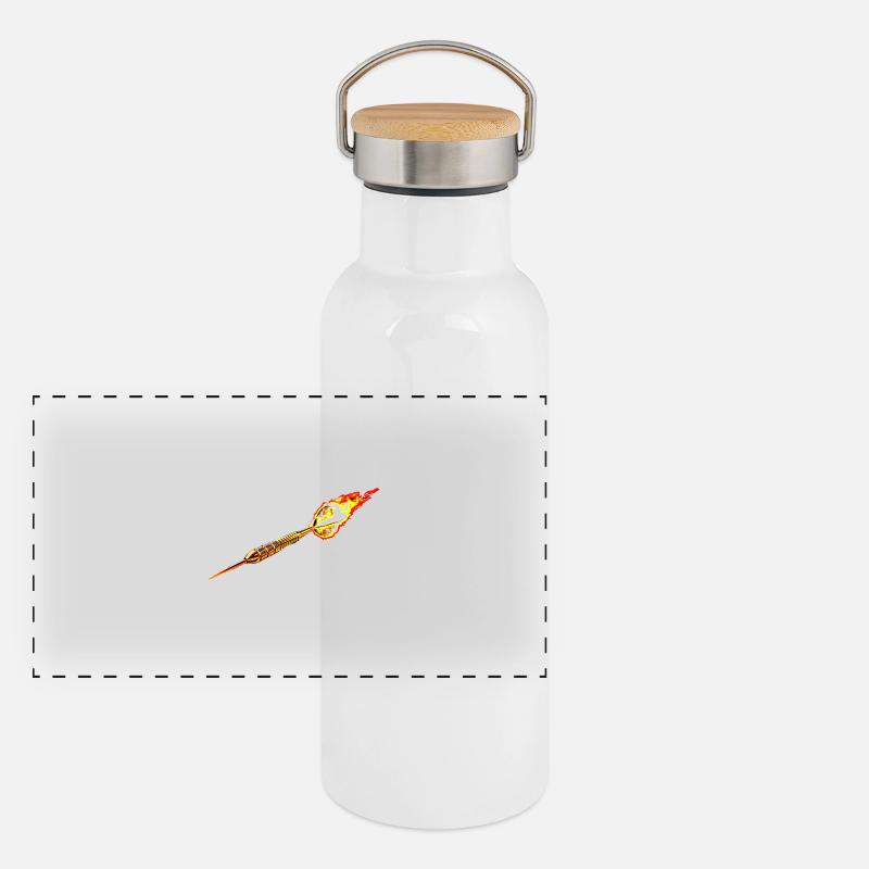 Dartpfeil rot Panorama Thermosflasche mit Bambusdeckel