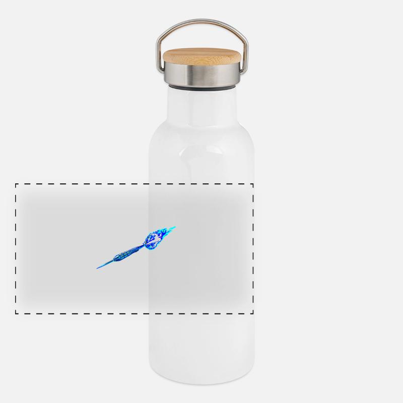 Dartpfeil hellblau Panorama Thermosflasche mit Bambusdeckel