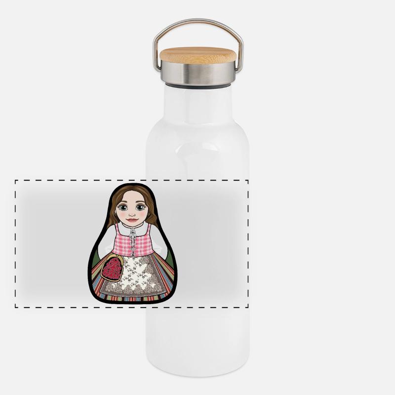 Panorama Thermosflasche mit Bambusdeckel