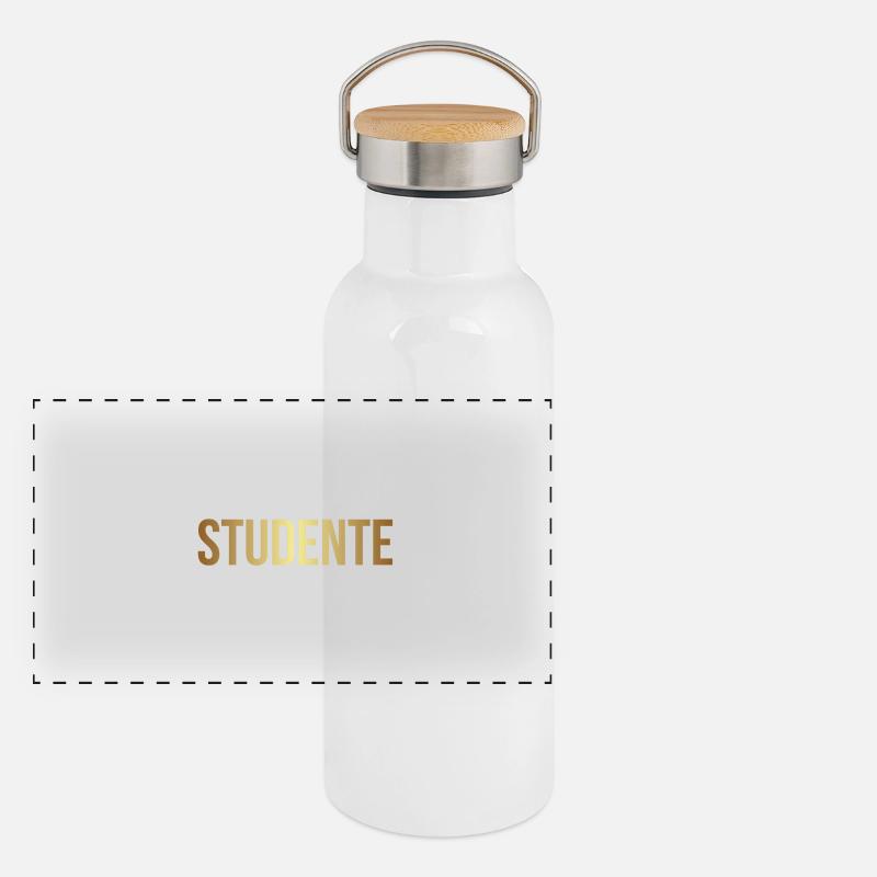 Produits de conception d’impression pour étudiants Gourde isotherme avec bouchon en bambou