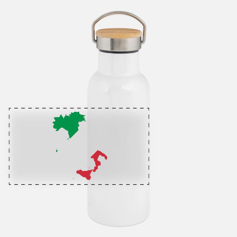 FORZA ITALIA COLLECTION 2017 - Gourde isotherme avec bouchon en bambou - blanc