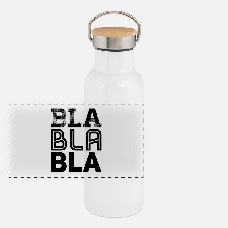 bla bla bla Panorama Thermosflasche mit Bambusdeckel