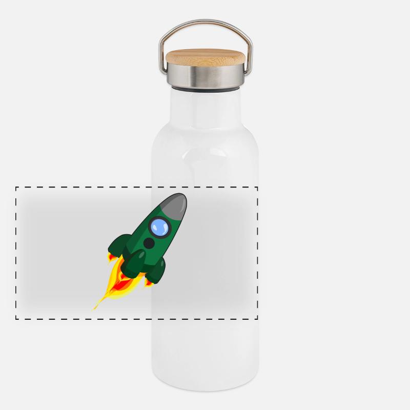 Rakete Panorama Thermosflasche mit Bambusdeckel