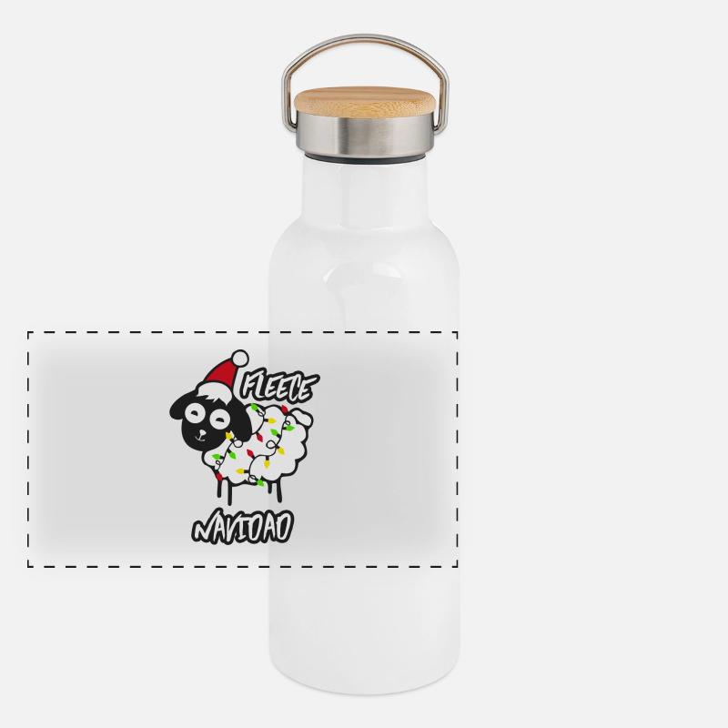 Toison Navidad Schaf Gourde isotherme avec bouchon en bambou