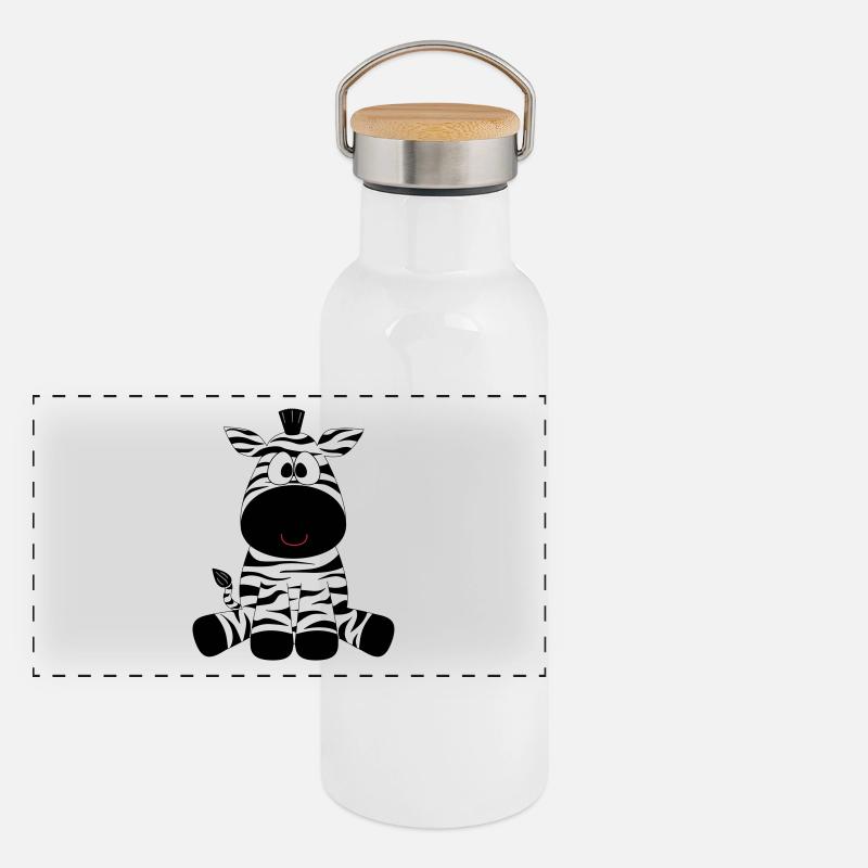 Zebra Panorama Thermosflasche mit Bambusdeckel