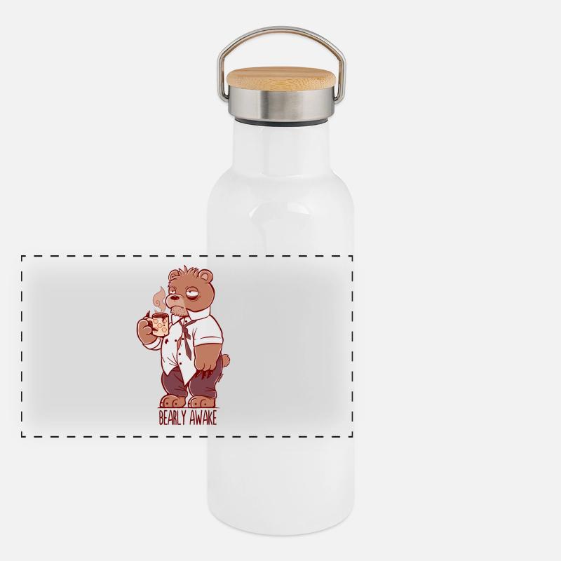 Éveil des ours Gourde isotherme avec bouchon en bambou