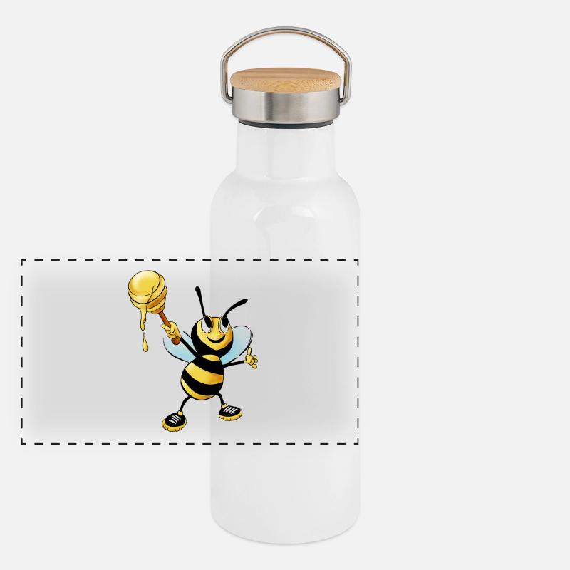 honey bee Panoramic Thermal Bottle with Bamboo Lid