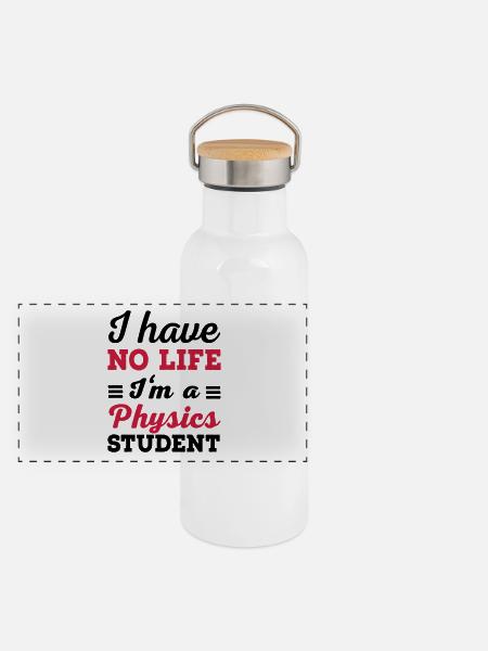 physics - Panoramic Thermal Bottle with Bamboo Lid - white - Front