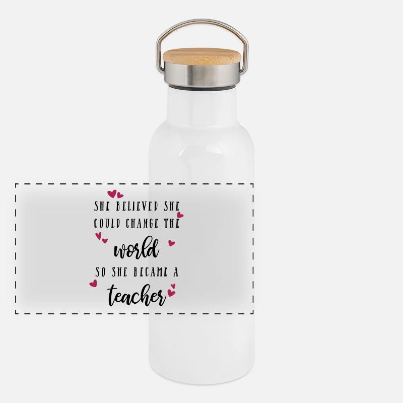 Maître pourrait-il changer le monde Gourde isotherme avec bouchon en bambou