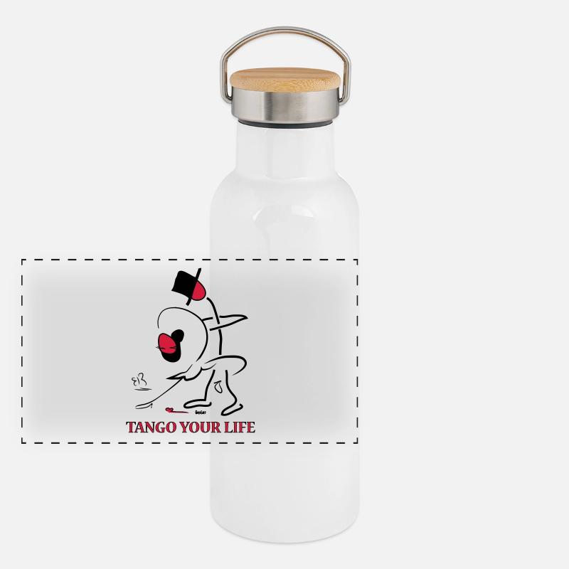 Stick figures - GogoLore tango your life Panoramic Thermal Bottle with Bamboo Lid