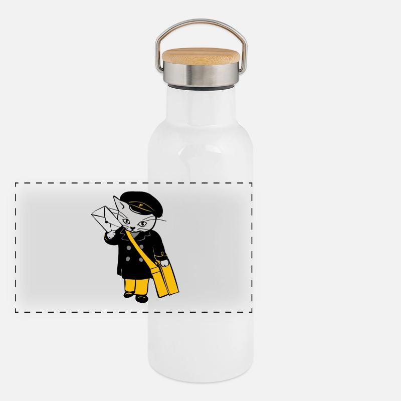 post chat dhl allemand post lettre de chat postmen Gourde isotherme avec bouchon en bambou