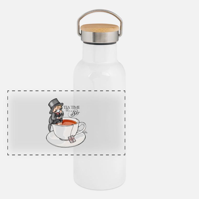 tea time like a Sir with Earl Grey (text) Panoramic Thermal Bottle with Bamboo Lid