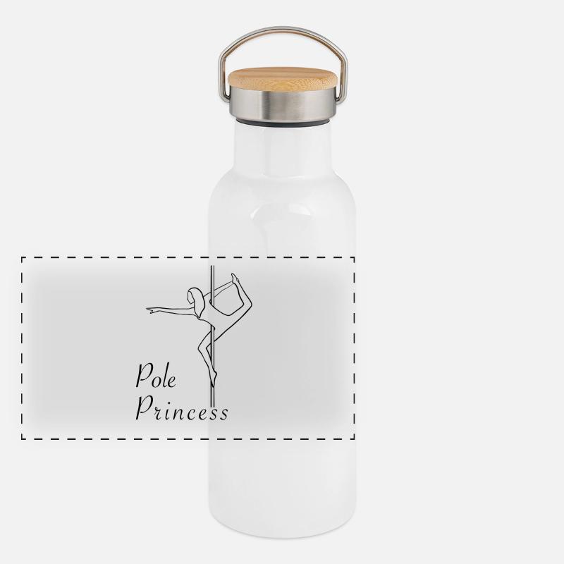 Pole Princess Pole Dance Danse Polefitness Gourde isotherme avec bouchon en bambou