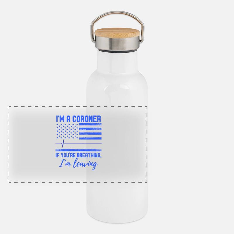 Forensic Forensic Scientist Black Humor Design Panoramic Thermal Bottle with Bamboo Lid