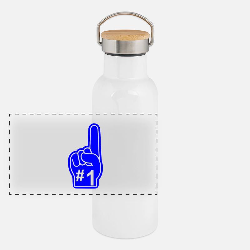 Sticker Foam Finger Gourde isotherme avec bouchon en bambou