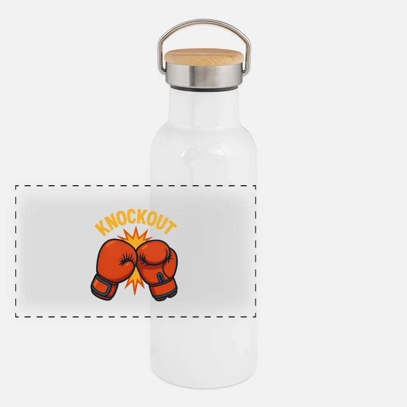 Knockout – Boxing Glove Comic Panoramic Thermal Bottle with Bamboo Lid