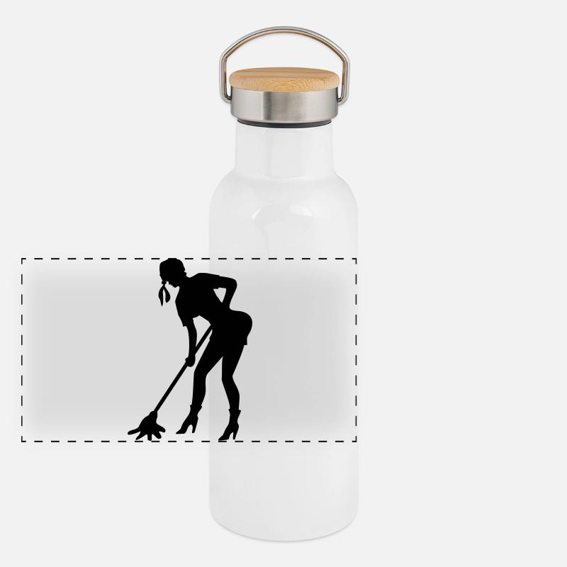 woman Panoramic Thermal Bottle with Bamboo Lid