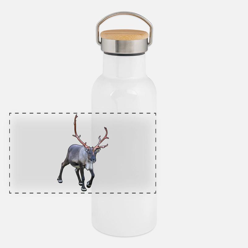 Reindeer Panoramic Thermal Bottle with Bamboo Lid