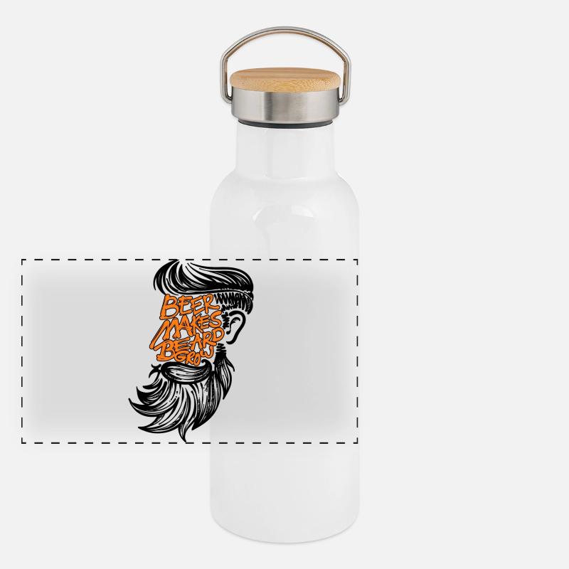 Bart Statement Humorvoll Vollbart Bartträger Panorama Thermosflasche mit Bambusdeckel