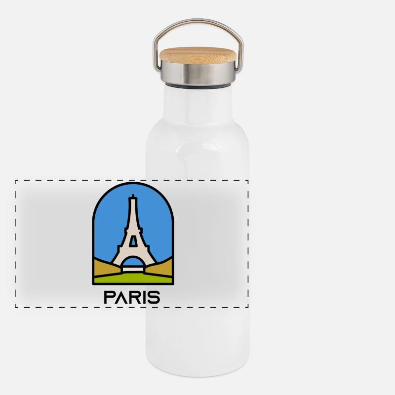 Paris Panorama Thermosflasche mit Bambusdeckel