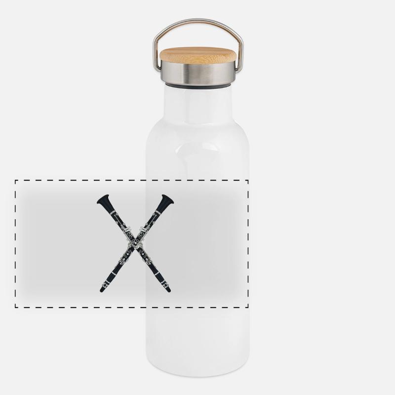 Clarinettes formant un X Gourde isotherme avec bouchon en bambou