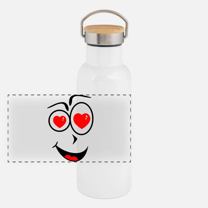 Smiling face with heart eyes Panoramic Thermal Bottle with Bamboo Lid