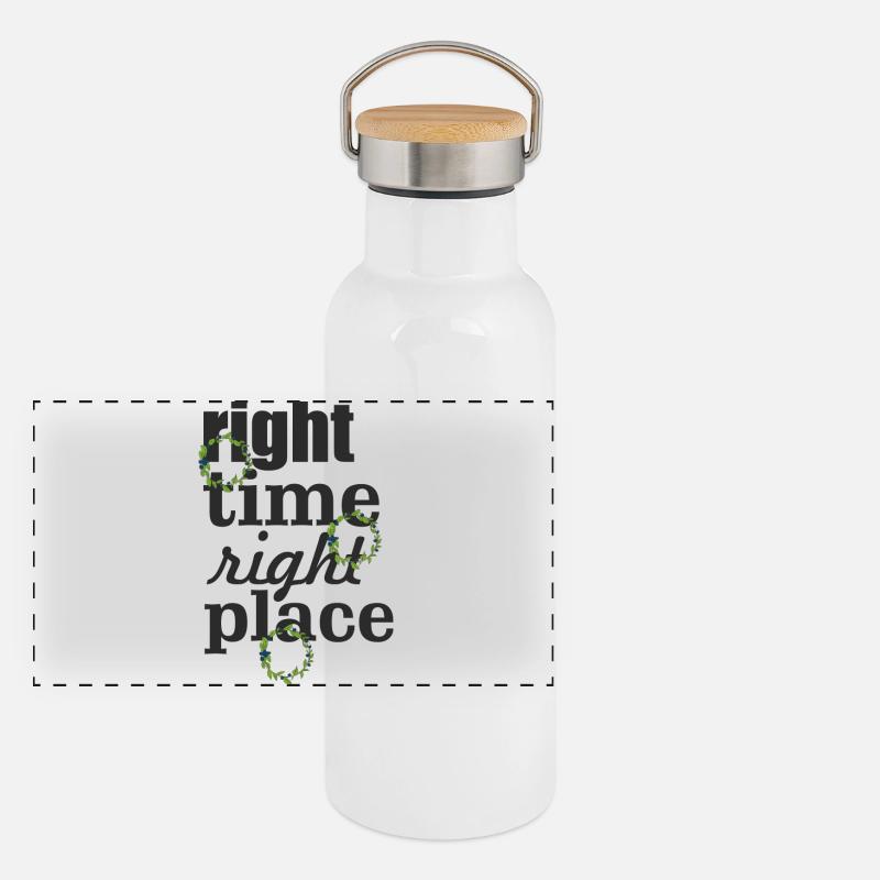 right time right place Panorama Thermosflasche mit Bambusdeckel