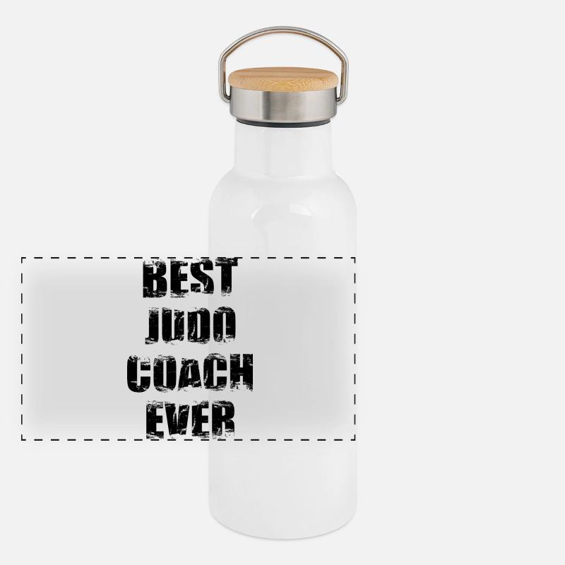 Judo Trainer Panorama Thermosflasche mit Bambusdeckel