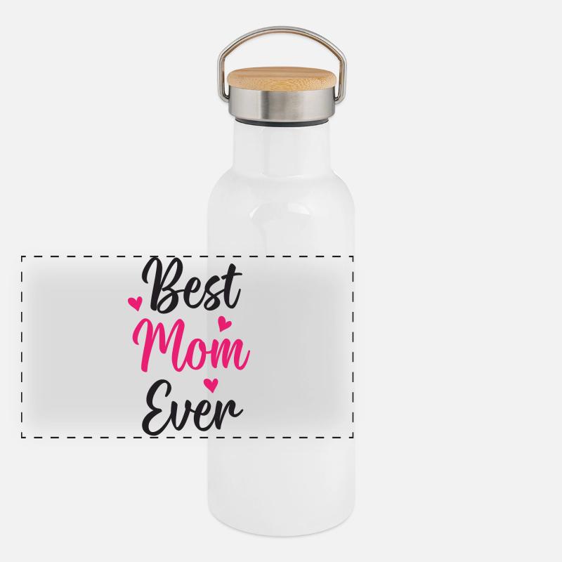 Beste Mutter aller Zeiten Panorama Thermosflasche mit Bambusdeckel