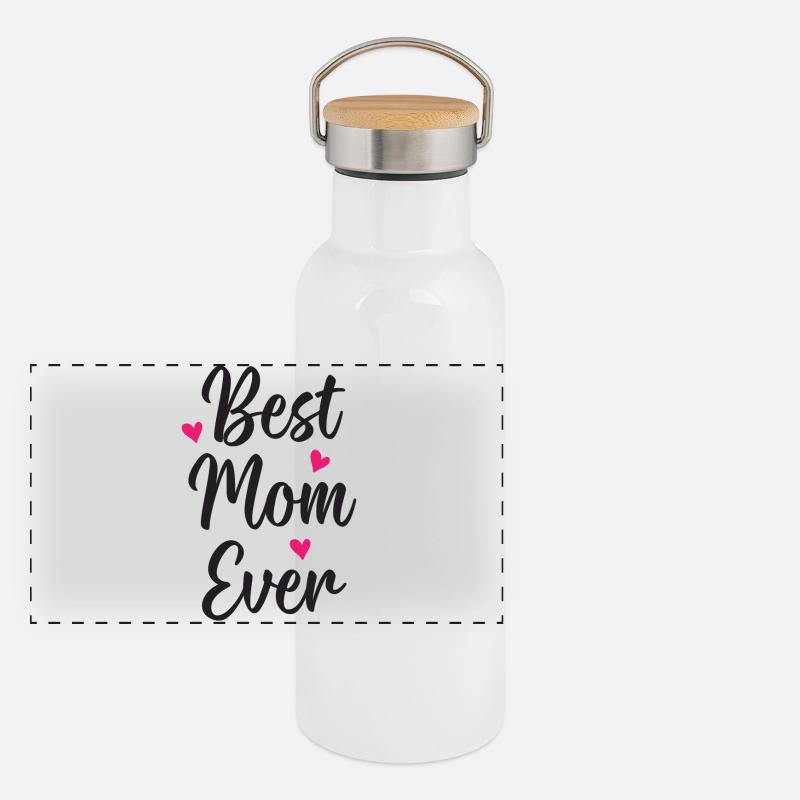 Beste Mutter aller Zeiten Panorama Thermosflasche mit Bambusdeckel