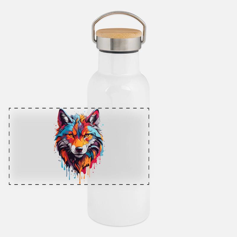 Loup cool Gourde isotherme avec bouchon en bambou