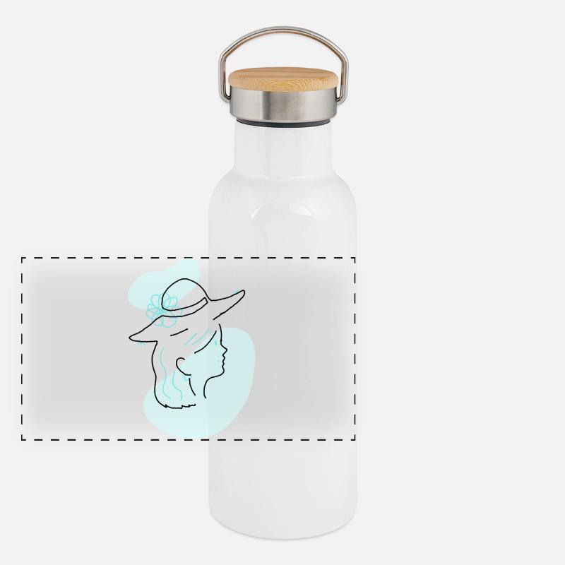 fille plage coloré Gourde isotherme avec bouchon en bambou