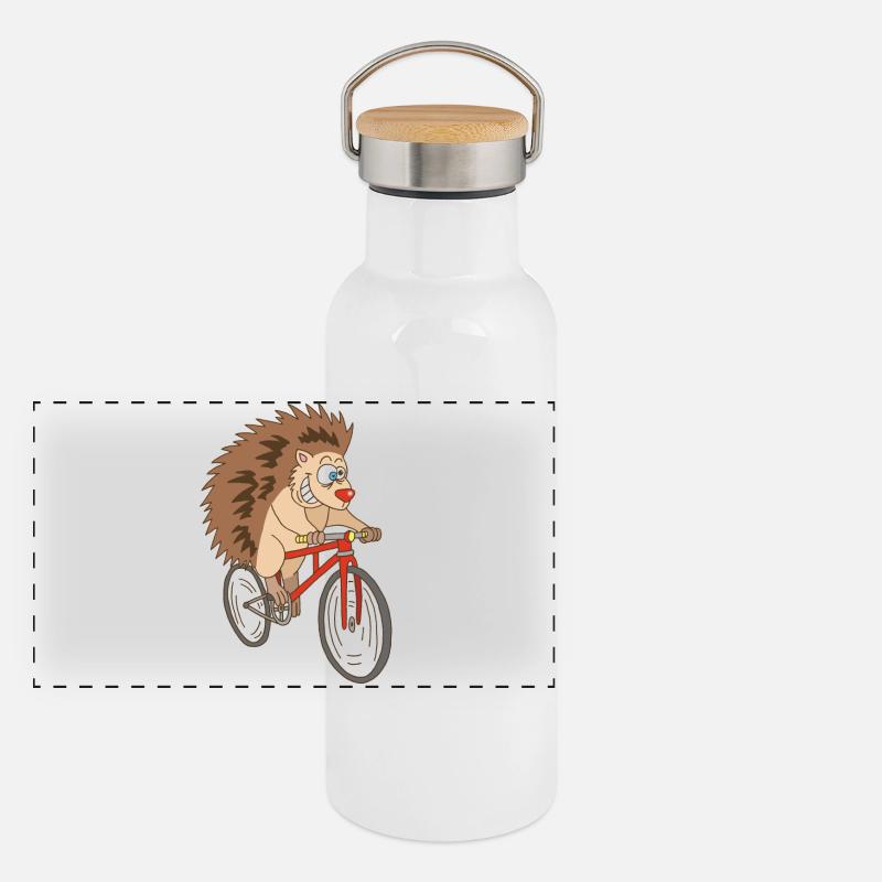 hérisson à vélo Gourde isotherme avec bouchon en bambou