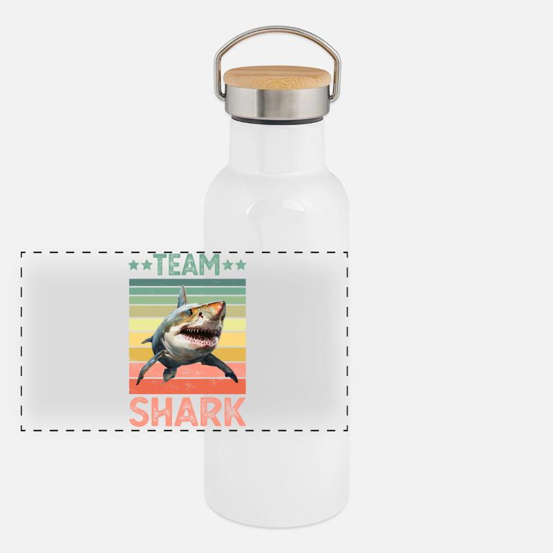 Requin Requin Gourde isotherme avec bouchon en bambou
