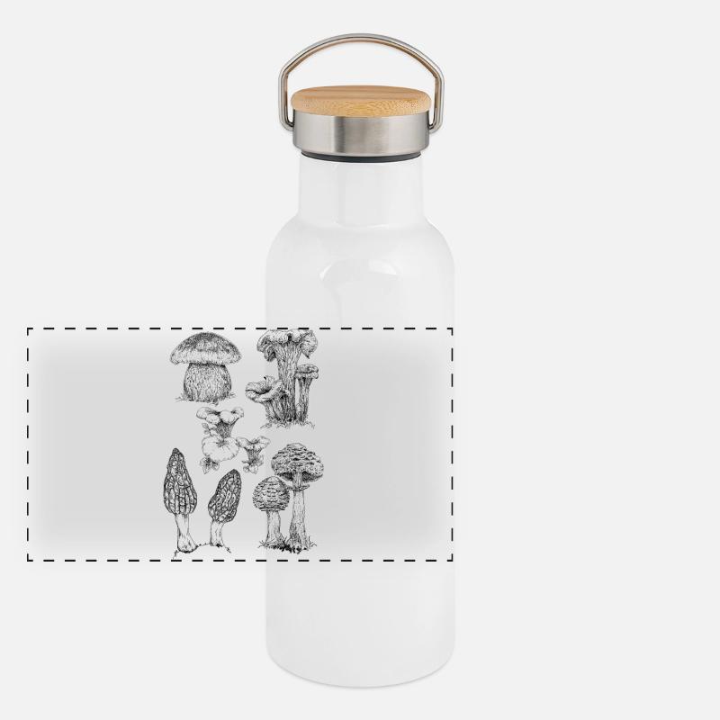 Champignons Gourde isotherme avec bouchon en bambou