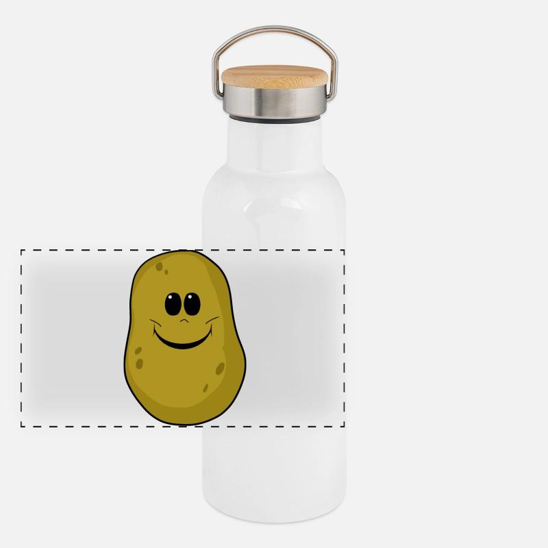 Carp Spoon Potatoes Panoramic Thermal Bottle with Bamboo Lid