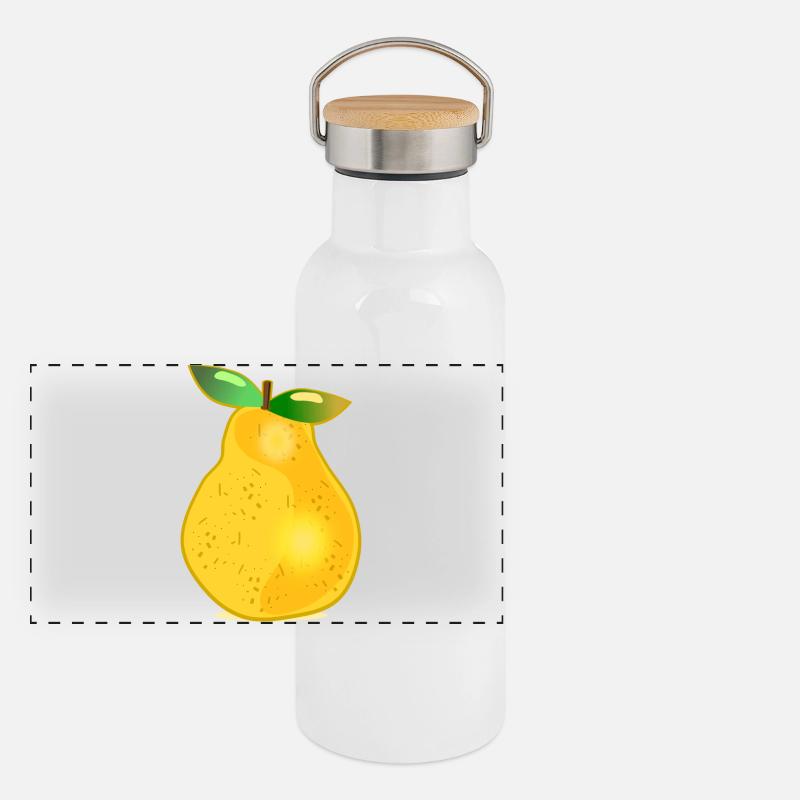 FRUITS POIRE MÛRE Gourde isotherme avec bouchon en bambou