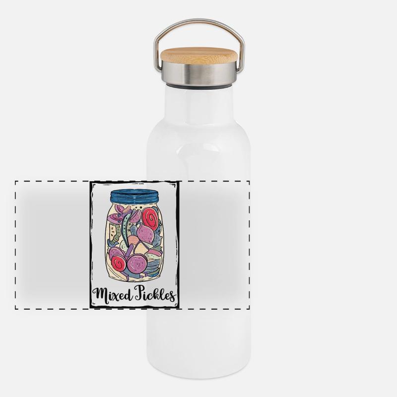 Mixed Pickles Glas Panorama Thermosflasche mit Bambusdeckel