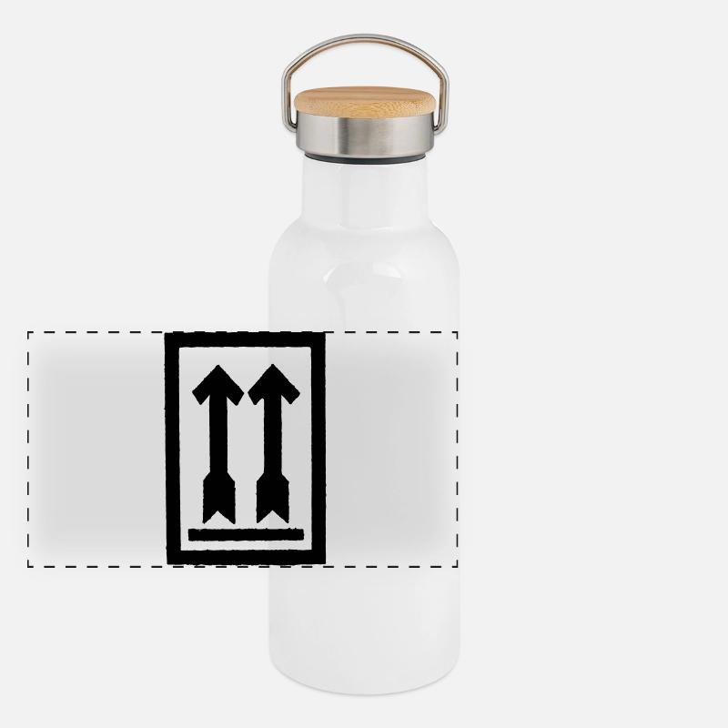 Allongé droit Gourde isotherme avec bouchon en bambou