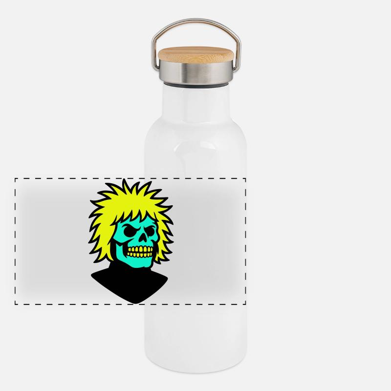 Skullman with a cool hairstyle Panoramic Thermal Bottle with Bamboo Lid