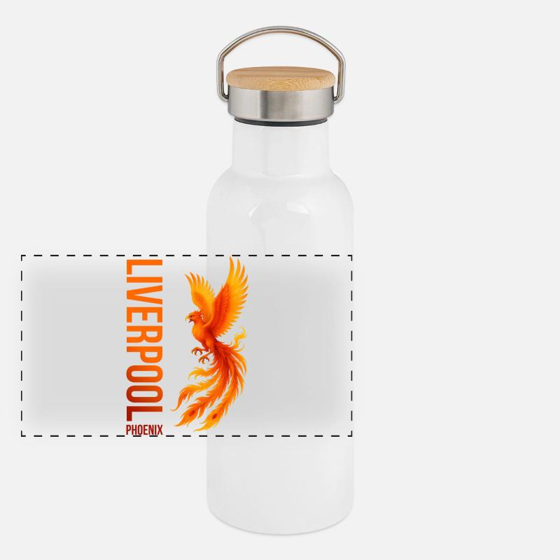 MAJESTIC PHOENIX FIREBIRD Panoramic Thermal Bottle with Bamboo Lid
