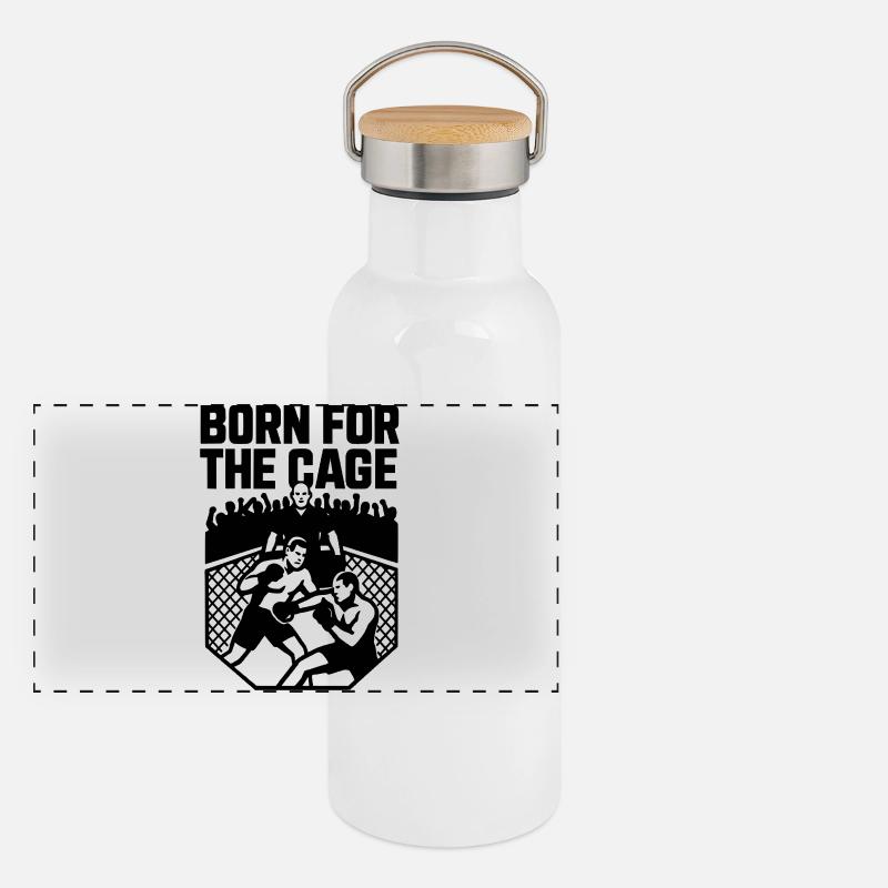 MMA Born For The Cage Panoramic Thermal Bottle with Bamboo Lid