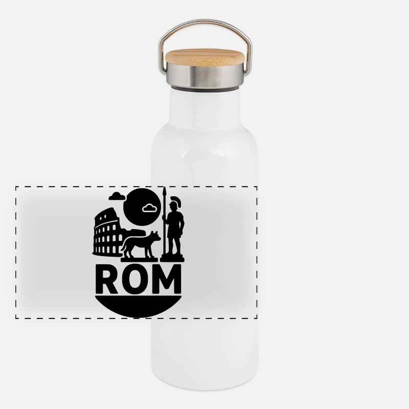 Monument de la Silhouette de Rome Gourde isotherme avec bouchon en bambou