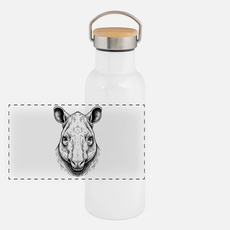 Tapir Panorama Thermosflasche mit Bambusdeckel